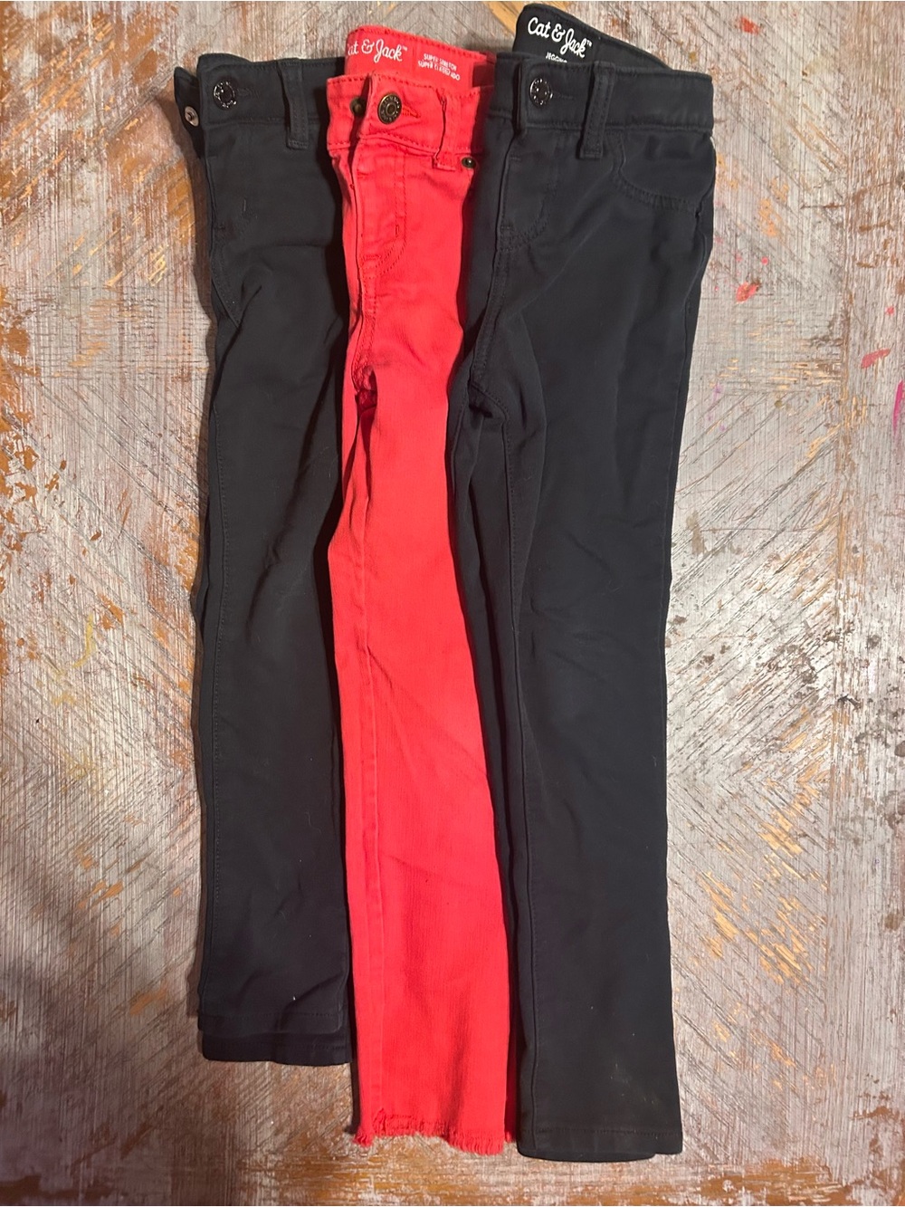 Cat & Jack Black and Red Kids Slim Pants Set